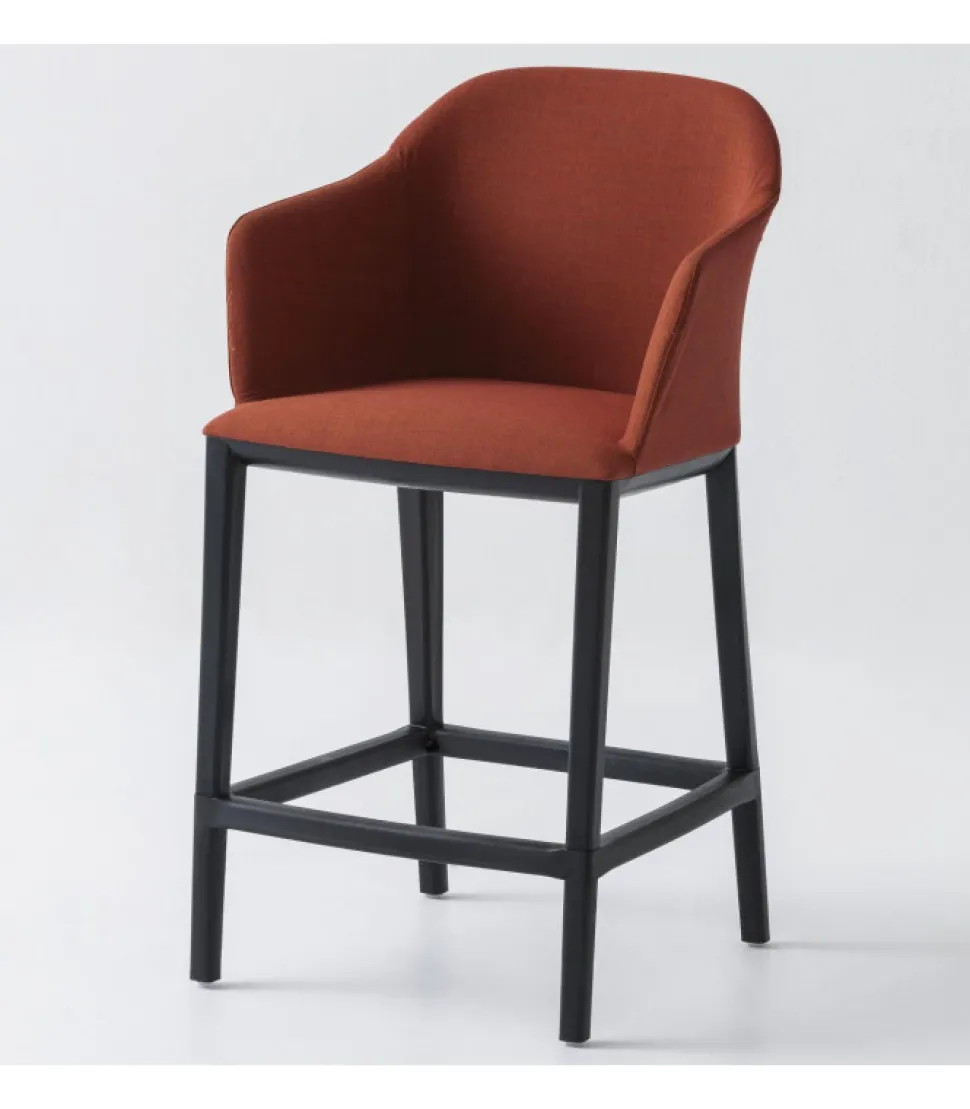 Sgabello Manaa St Con Seduta Imbottita E Rivestita.