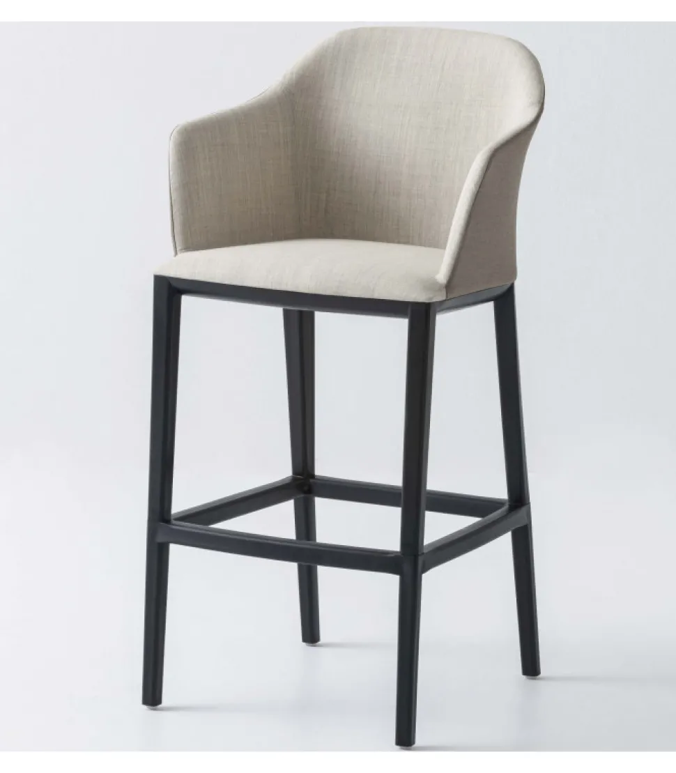 Sgabello Manaa St Con Seduta Imbottita E Rivestita.