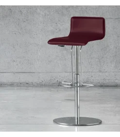 Sgabello Regolabile Clio Air, Base Cromo Con Piatto Tondo