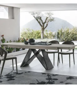 Sigma 180 Con Allunghe In Laminato Effetto Legno A Botticella.