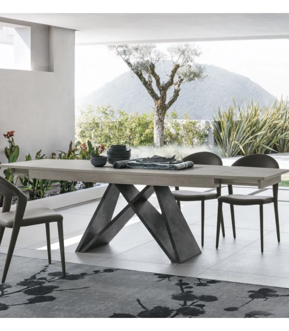 Sigma 180 Con Allunghe In Laminato Effetto Legno A Botticella.