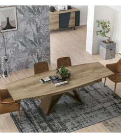 Sigma 180 Con Allunghe In Laminato Effetto Legno A Botticella.