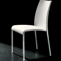 Sissi, Sedia Imbottita Moderna In Ecopelle Con Struttura In Metallo