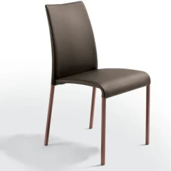 Sissi, Sedia Imbottita Moderna In Ecopelle Con Struttura In Metallo