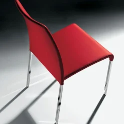 Sissi, Sedia Imbottita Moderna In Ecopelle Con Struttura In Metallo