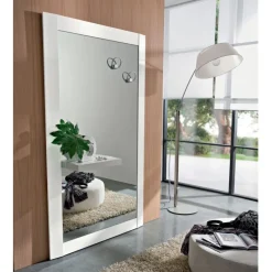 Specchiera Da Ingresso Con Appendiabito O Mensola, Applicati Direttamente Sullo Specchio. Made In Italy L.120 H.209 P.5 Cm. - Art. 531