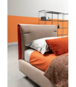 Spin Compatto, Letto Contenitore Imbottito Con Rivestimento Della Testiera Reversibile