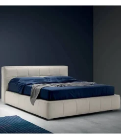 Square, Letto Contenitore Imbottito Disponibile In Molte Personalizzazioni