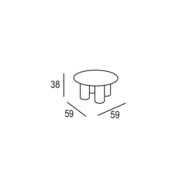 Tavolino Atene Di Plust, In Polietilene Per Indoor E Outdoor, Realizzato In Italia.