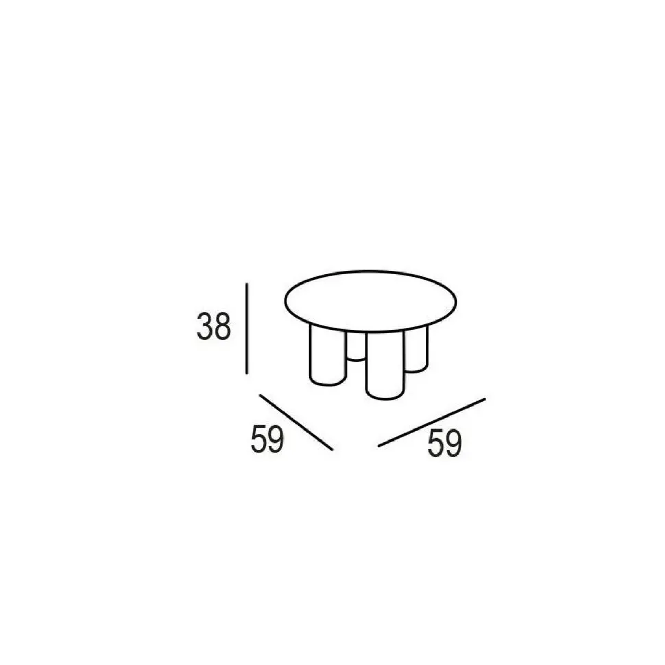 Tavolino Atene Di Plust, In Polietilene Per Indoor E Outdoor, Realizzato In Italia.