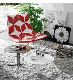 Tavolino Con Piano Sagomato Da 62X46 Cm Alto 50 Cm Made In Italy