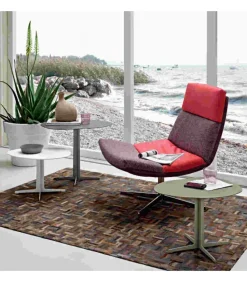 Tavolino Con Piano Sagomato Da 51X38 Cm Alto 37 Cm Made In Italy