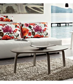 Tavolino Da Salotto Rotondo In Legno Diametro 110 Cm. H.38 Cm