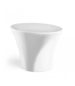 Tavolino Enta Di Plust, In Polietilene Laccato Con Finiture Metallizzate, 100% Made In Italy.