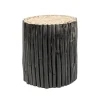 Tavolino Guadalupe Nero Struttura In Rami Di Teak Con Finitura A Base Di Nitrocellulosa