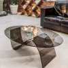 Tavolino In Vetro Alissa, 100% Made In Italy.