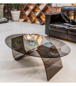 Tavolino In Vetro Alissa, 100% Made In Italy.