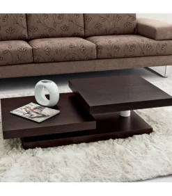 Tavolino Rettangolare Ta368 Con Piani Girevoli In Legno- 115 X 60 Cm