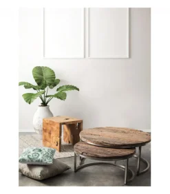 Tavolino Rocio 45X45 Struttura In Legno Di Teak