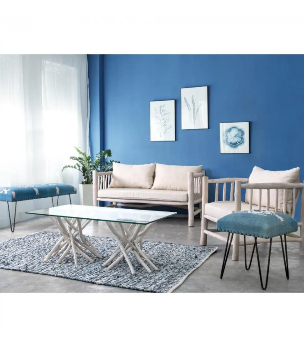 Tavolino Sahel 110 X 60 Struttura In Rami Di Teak