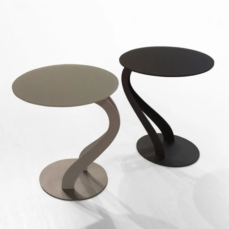 Tavolino Swan Piano In Vetro Temperato Acidato