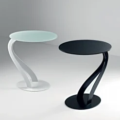 Tavolino Swan Piano In Vetro Temperato Acidato