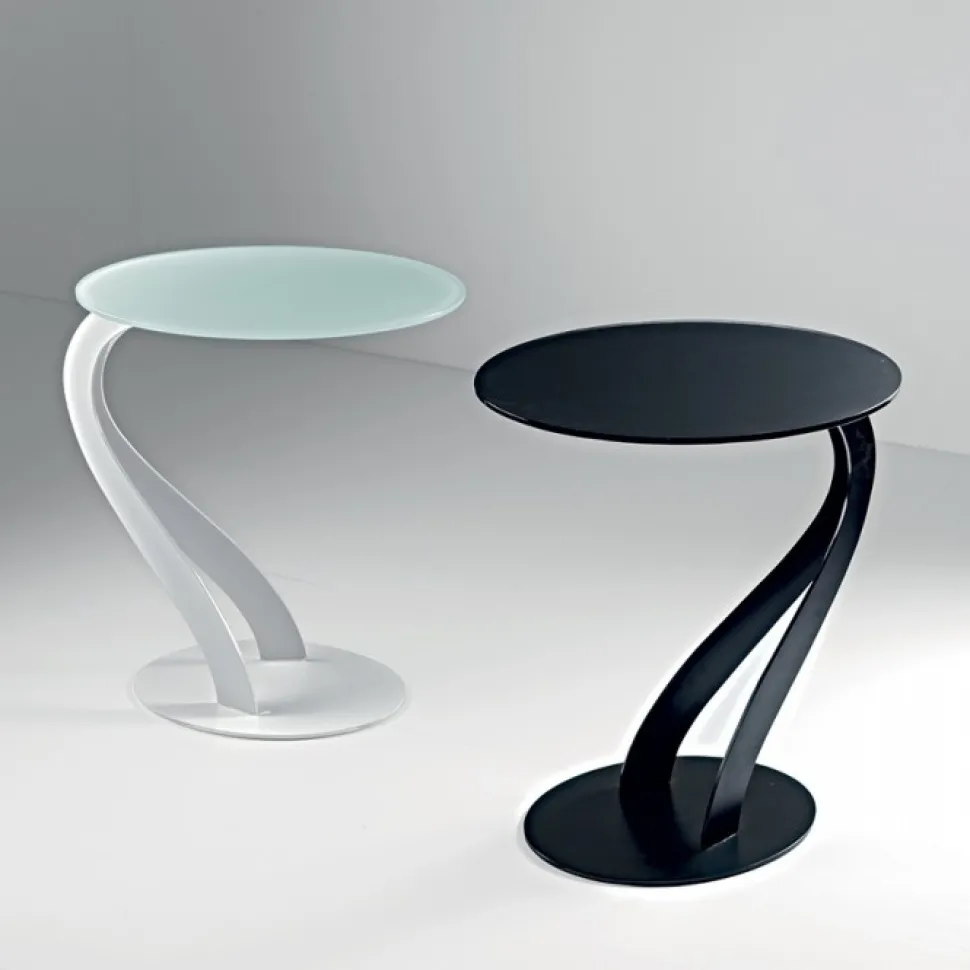 Tavolino Swan Piano In Vetro Temperato Acidato