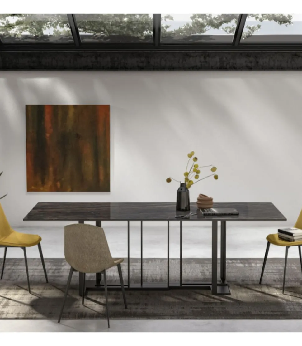 Tavolo Accademia Con Piano Rettangolare.