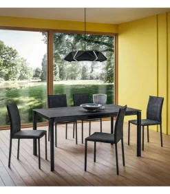 Tavolo Allungabile Con Piano Laminato, Impiallacciato O Vetro, Da 1210 Fino A 160 Cm. - Art.136Al