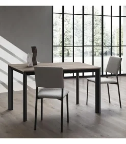 Tavolo Allungabile Con Piano Laminato E Vetro E Gambe Alluiminio Anodizzato O Verniciato. L. 138 E 160 X90 Cm. - Art.Tv146Al