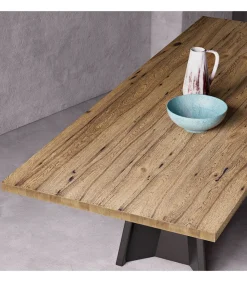 Tavolo Allungabile Dam: Struttura In Metallo E Piano Impiallacciato Con Finiture In Vernici Igienizzanti.