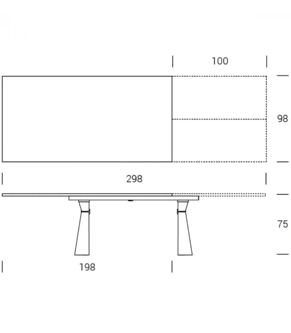 Tavolo Allungabile Delta At132 Di Altacom, Realizzato Interamente In Italia, Disponibile In Due Dimensioni.