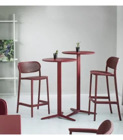 Tavolo Arket R Con Piano Rotondo In Acciaio.