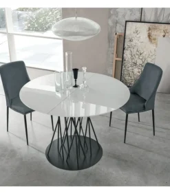 Tavolo Bamboo Con Basamento In Metallo