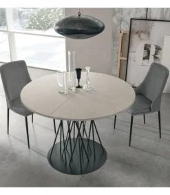 Tavolo Bamboo Con Basamento In Metallo