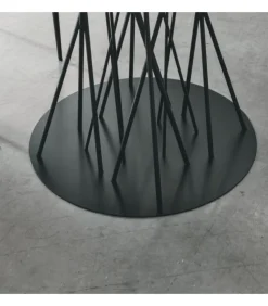 Tavolo Bamboo Con Basamento In Metallo