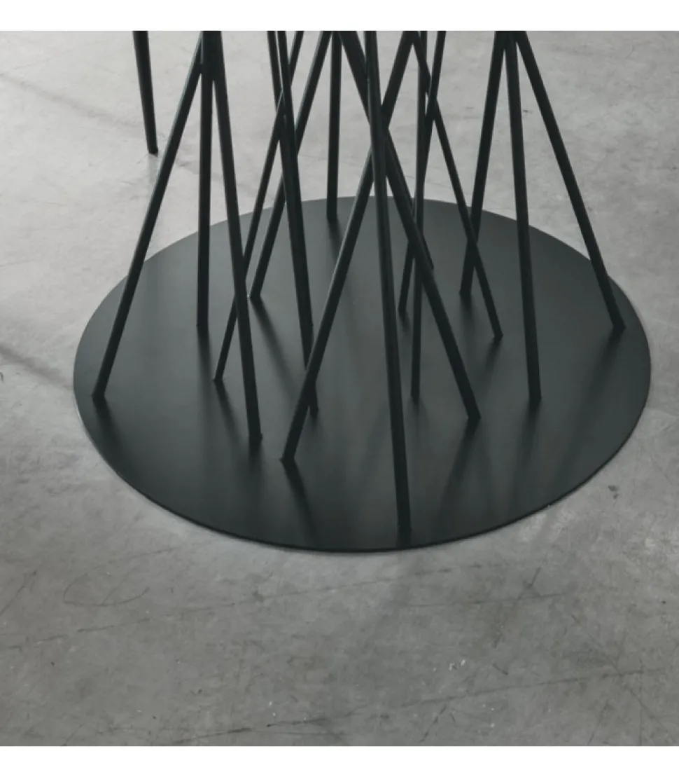 Tavolo Bamboo Con Basamento In Metallo