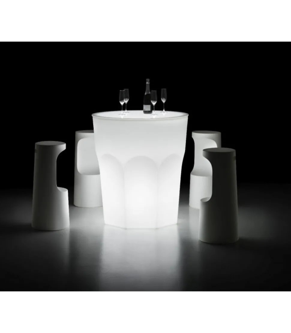 Tavolo Con Luce A Led Integrata, Accessoriabile Di Kit Di Fissaggio, Per Indoor E Outdoor.