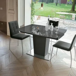 Tavolo Con Piano Vetro Allungabile Copernico 120 E 160