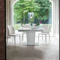 Tavolo Con Piano Vetro Allungabile Copernico 120 E 160