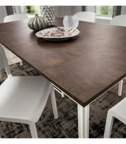 Tavolo Consolle Allungabile In Alluminio Con Piano Laminato. Chiusa Misura 50X100, Aperta Diventa 311X100 Cm. - Art S311