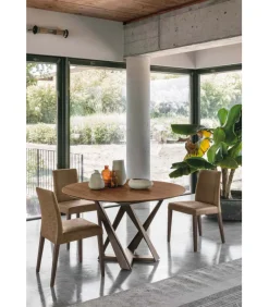 Tavolo Cronos Wood Rotondo In Legno.