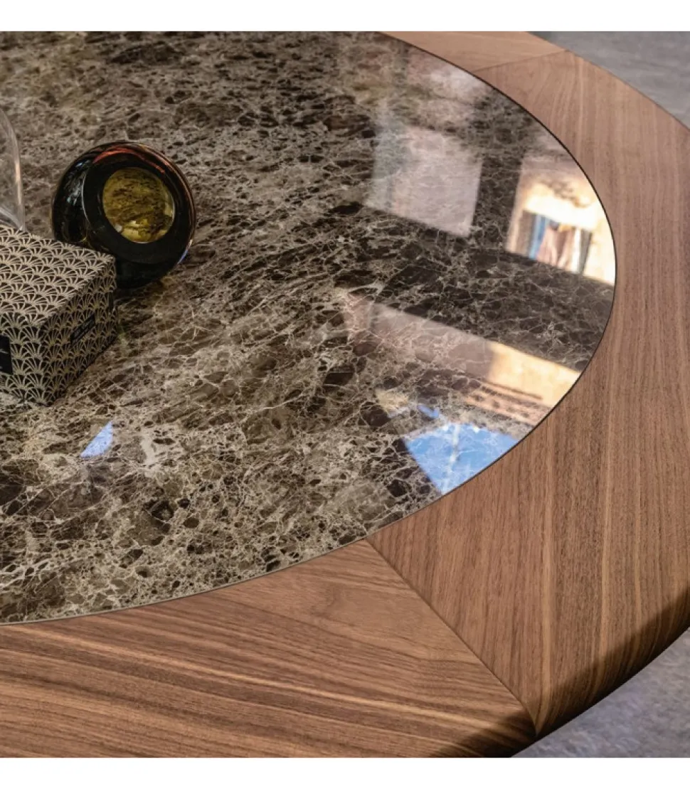 Tavolo Dolly Con Piano Rotondo.