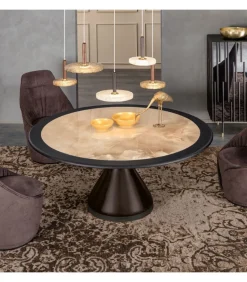 Tavolo Dolly Con Piano Rotondo.