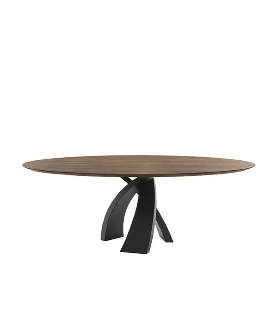 Tavolo Eliseo, Con Piano Ovale O Rotondo.