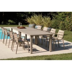 Tavolo Ercole, Realizzato In Tecnopolimero Rinforzato In Fibra Di Vetro, Per Outdoor.