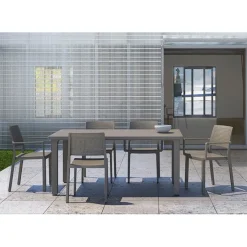 Tavolo Ercole, Realizzato In Tecnopolimero Rinforzato In Fibra Di Vetro, Per Outdoor.