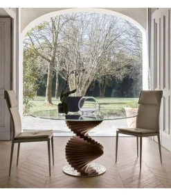 Tavolo Firenze Con Piano Rotondo.