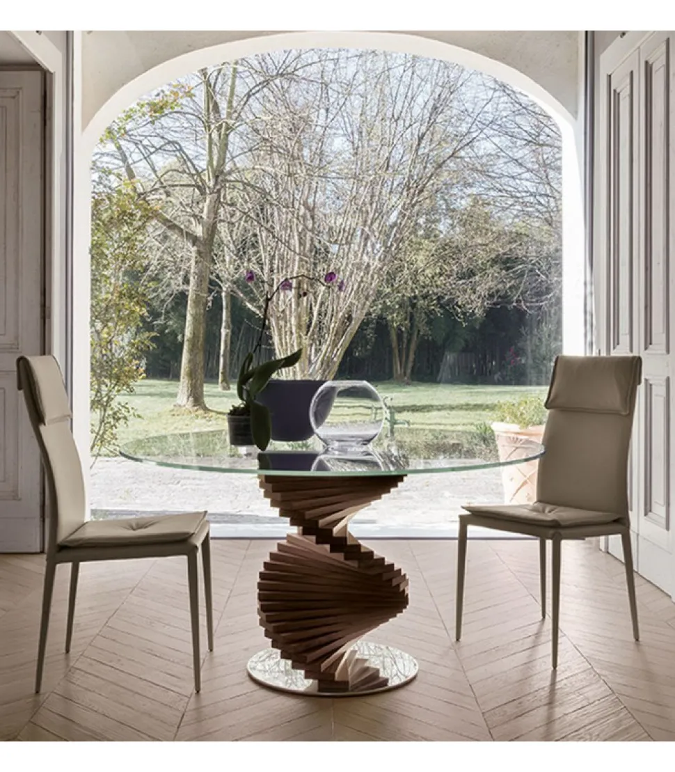 Tavolo Firenze Con Piano Rotondo.