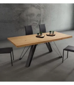 Tavolo Fisso Con Basamento In Metalloe Piano In Laminato O Legno. Disponibile Nelle Misure 170 E 200 X 100 - Art.143